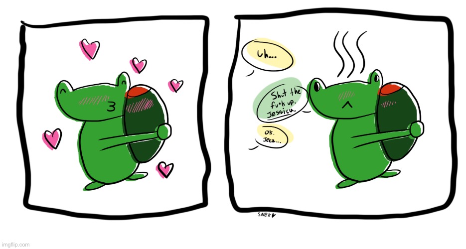 3 emoji challange frog, olive and kissy face! (and im sorry if your