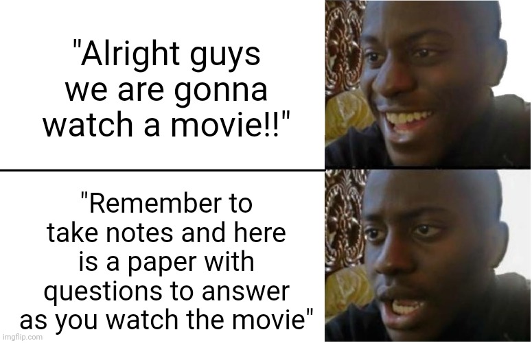 Its worse when the quetions spoil the movie >( Imgflip