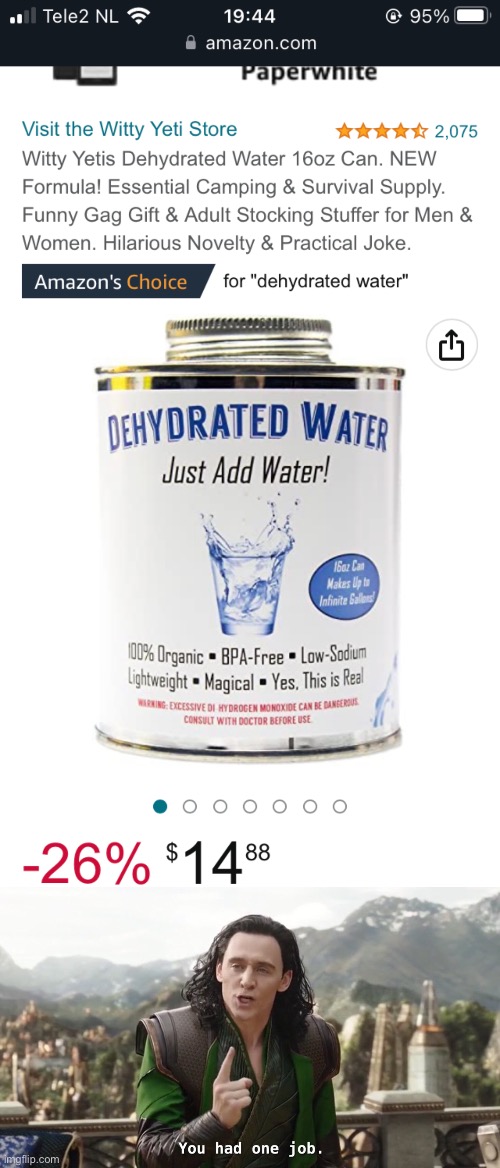 Dehydrated water Imgflip