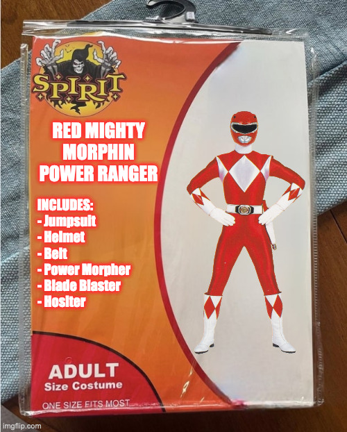 Spirit Halloween Costume Red Mighty Morphin Power Ranger Imgflip