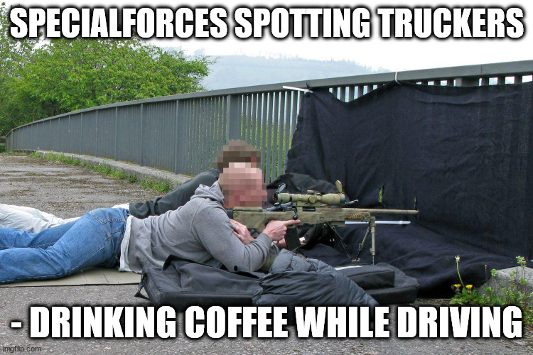 spotting truckers drinking coffee Imgflip