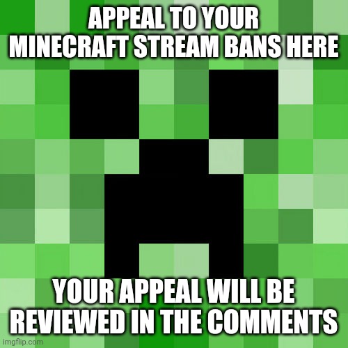 Minecraft stream ban appeal Imgflip