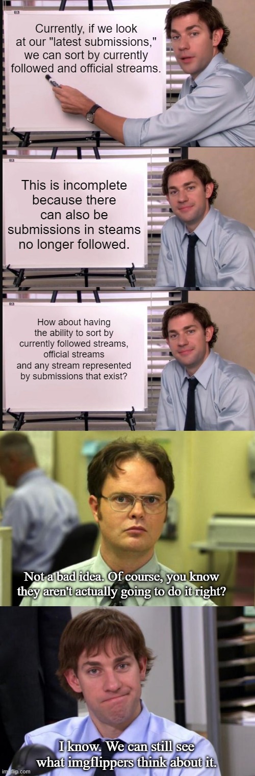 Stream Sorting in "Latest Submissions" Imgflip