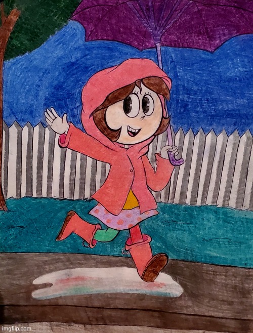 Rain girl drawing Imgflip