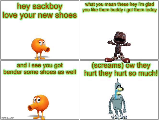sackboy's new shoes Imgflip