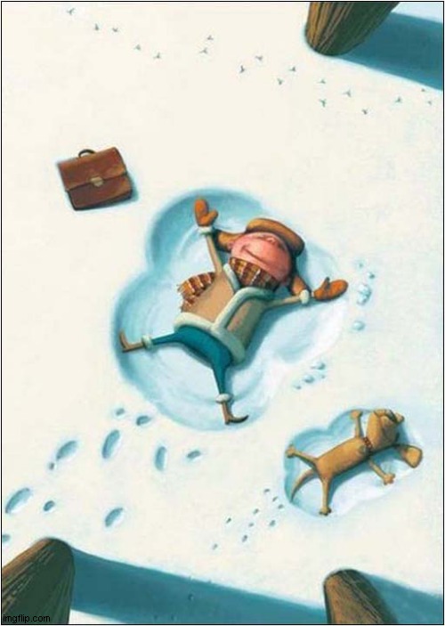 Snow Angels Show How Little Is Needed For Happiness ! Imgflip