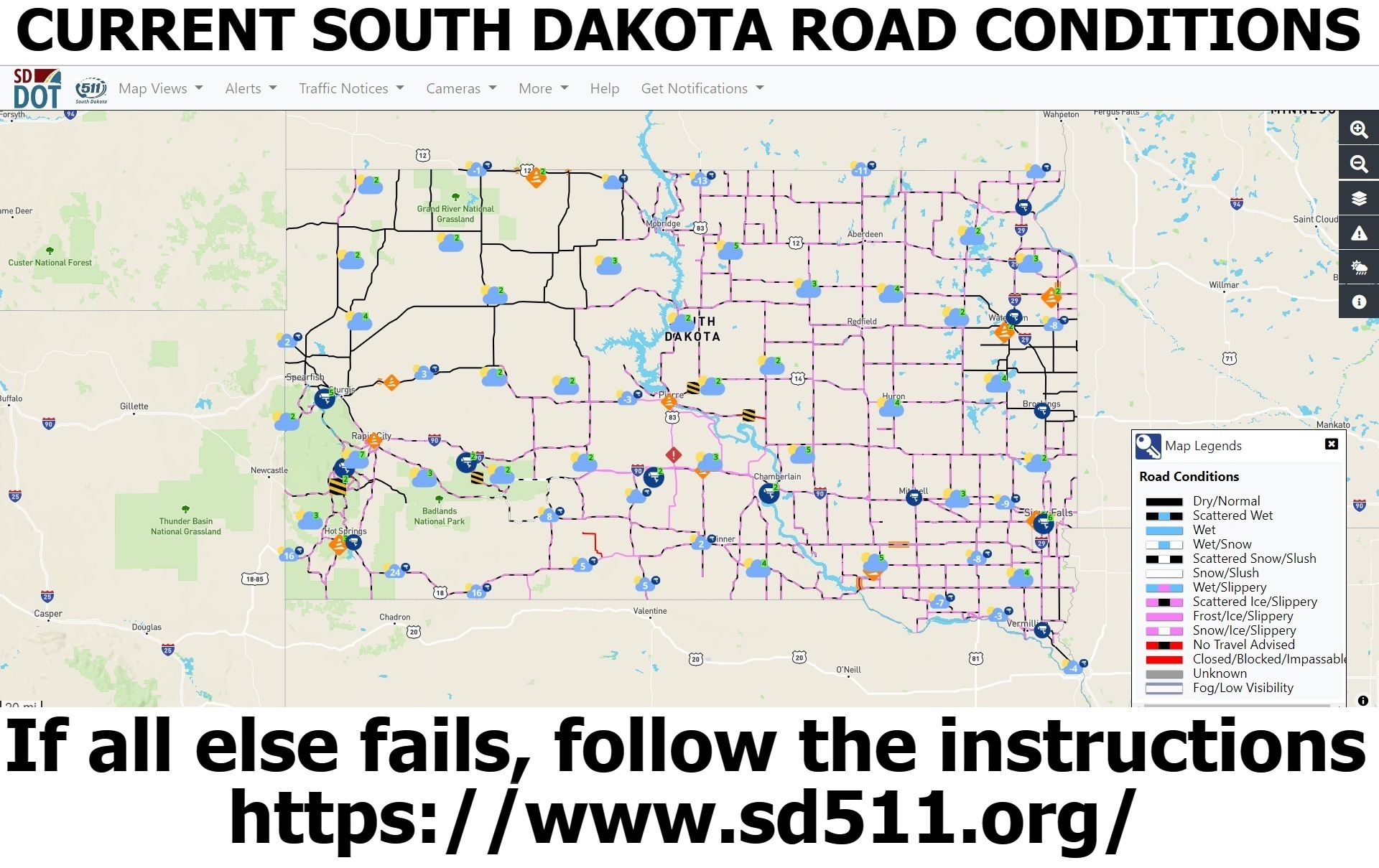Current South Dakota Road Conditions Imgflip