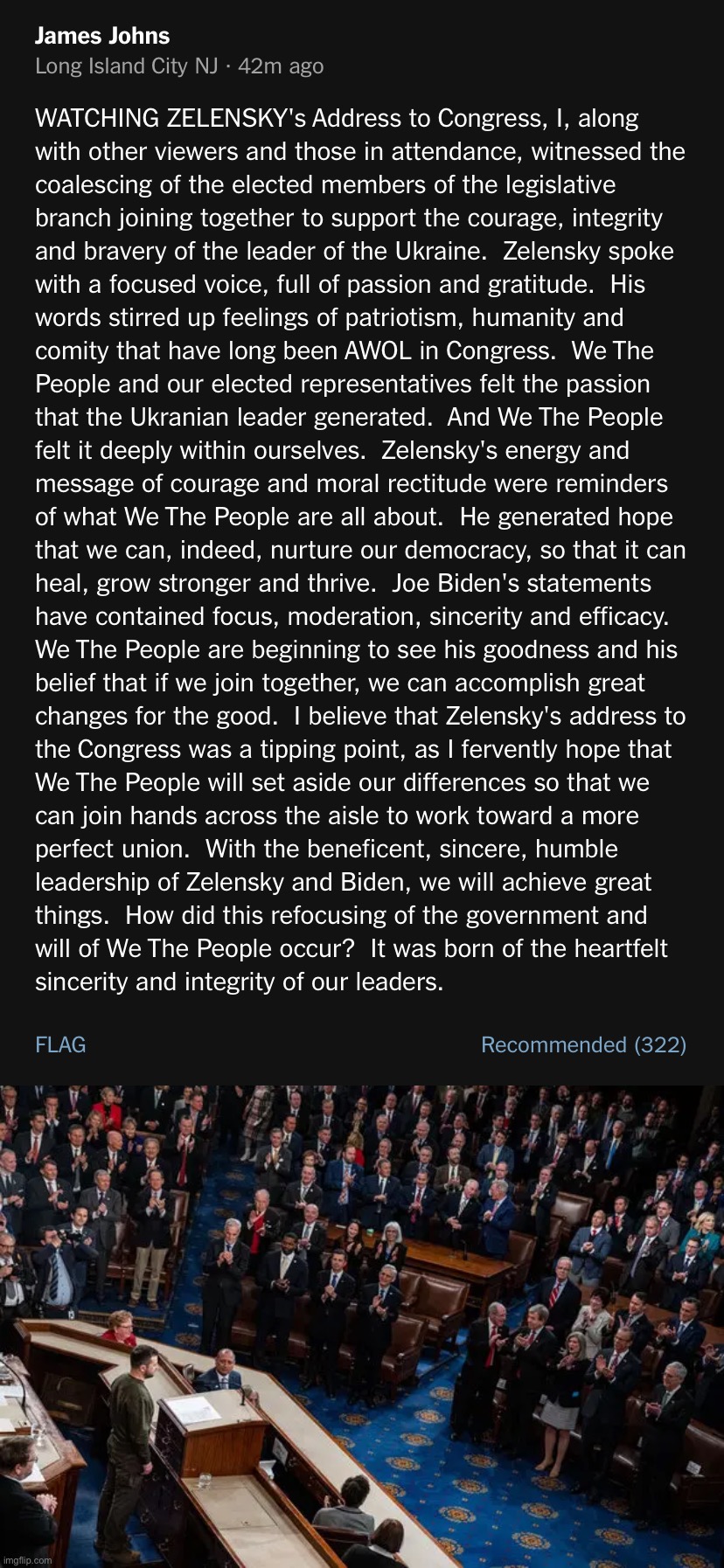 Some speeches really do change the world. Zelensky's historic speech
