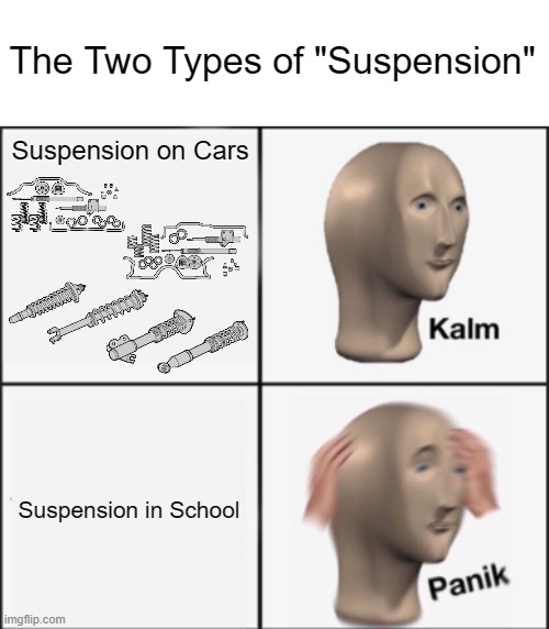 The Two Types of Suspension (Car and School) Imgflip