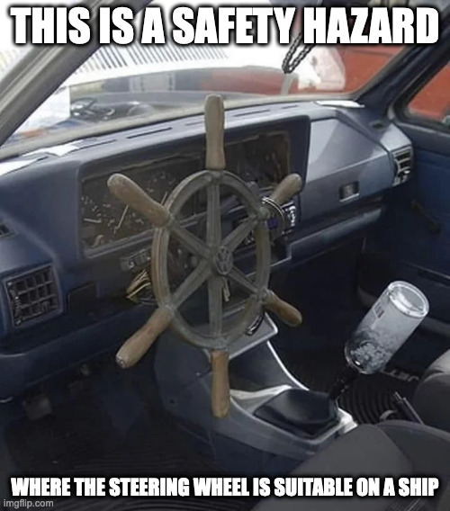 Car With Ship Steering Wheel Imgflip