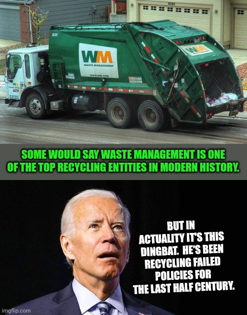 Image tagged in garbage truck,confused joe biden Imgflip