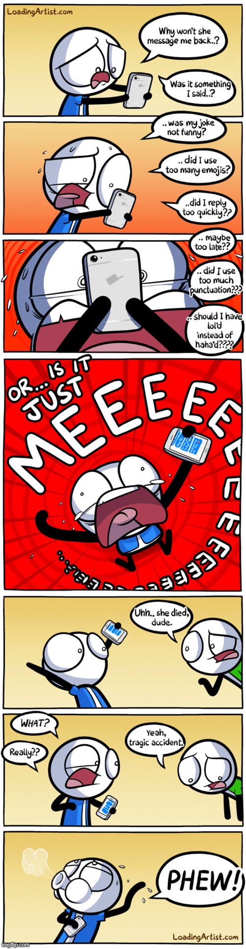 Image tagged in text messages,dead Imgflip