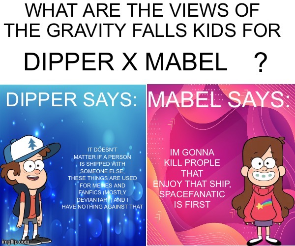 Dipper/Mabel says Imgflip