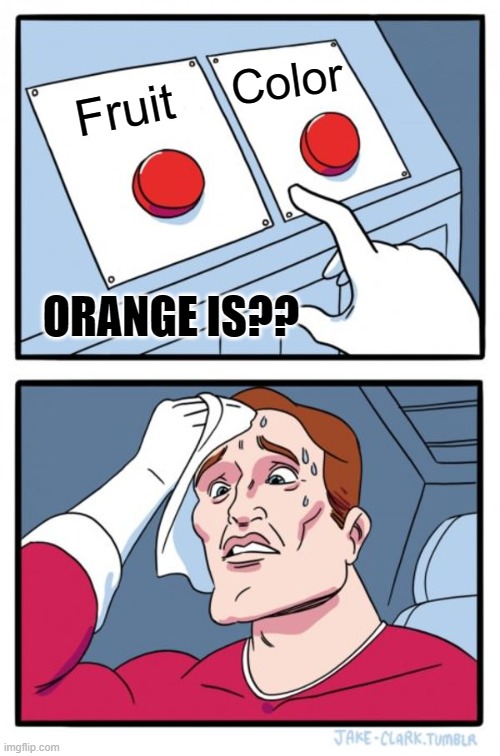 Orange is fruit or color meme Imgflip