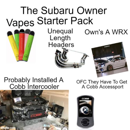 The Subaru Owner Starter Pack Imgflip
