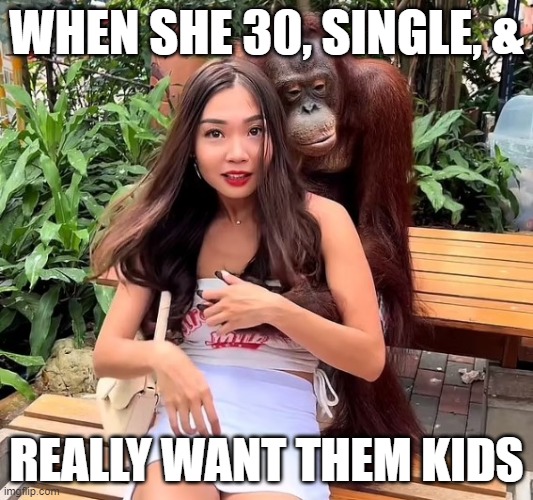 Image tagged in 30,kids,biological clock,orangutan Imgflip
