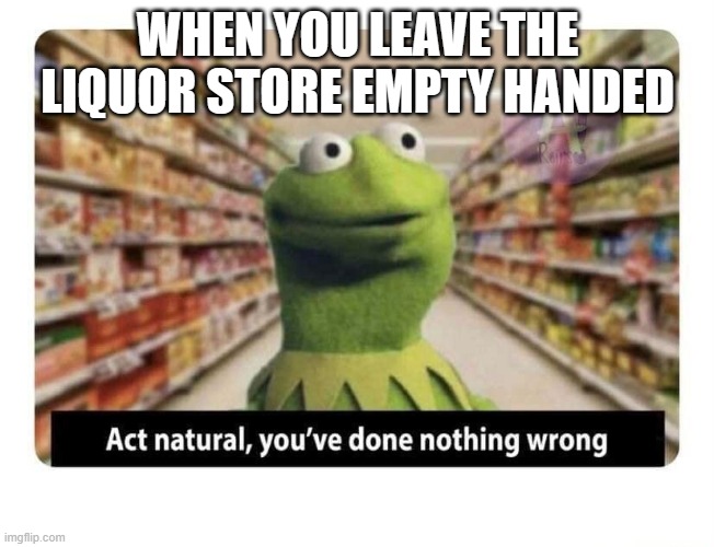 Kermit in the Liquor Store Imgflip