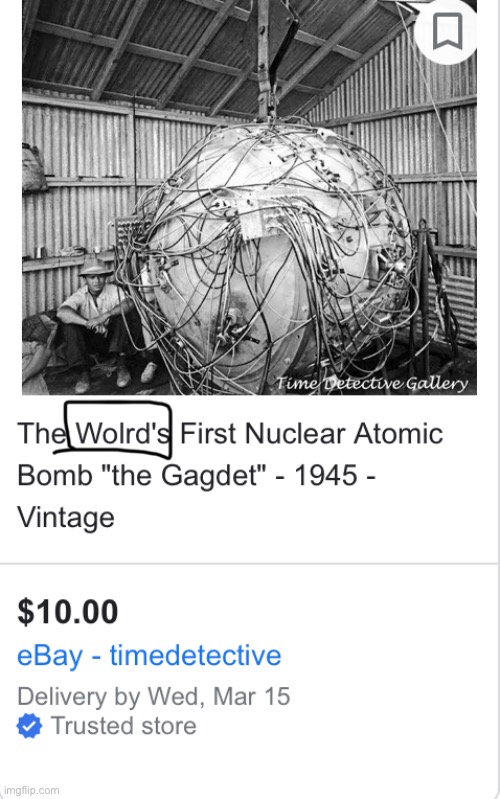 The wolrds’s first nuclear bomb for sale! Imgflip