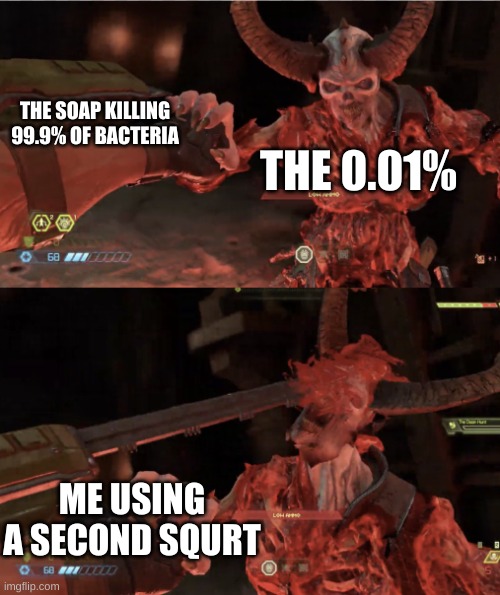 i just killed 199.8 of that bacteria Imgflip