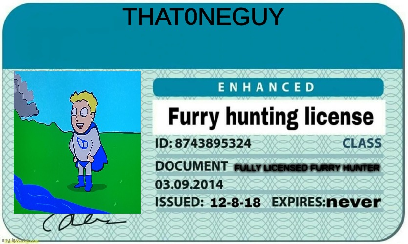 furry hunting license Imgflip