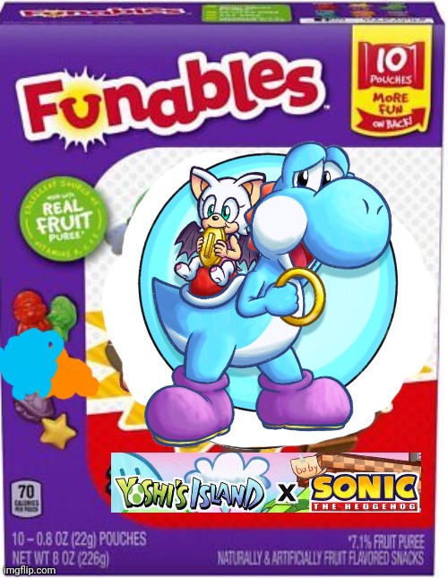 Kellogg's Funables Fruit Flavored Snacks Yoshi's Island × baby Sonic