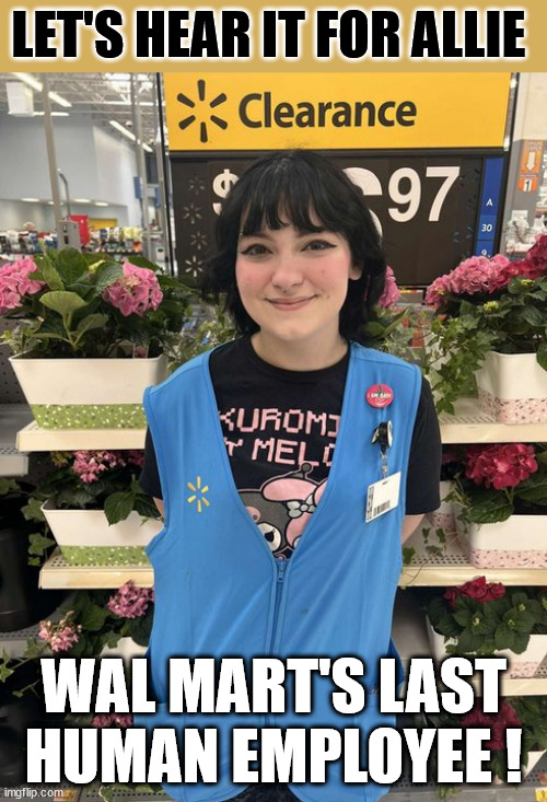 Image tagged in wal marts last human worker Imgflip