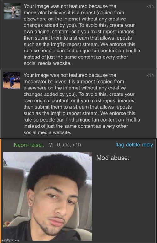 Mod abusing in reactiongifs? Huh? Imgflip