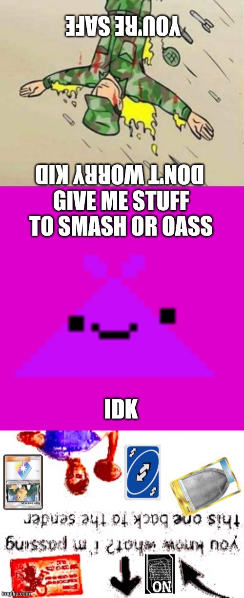 Image tagged in soldier protecting sleeping child,screamloud763,back to sender Imgflip