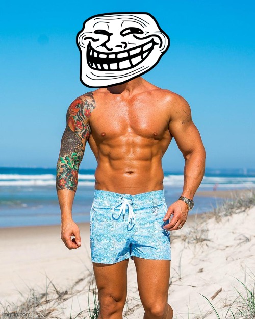 trollface in a swimsuit Imgflip