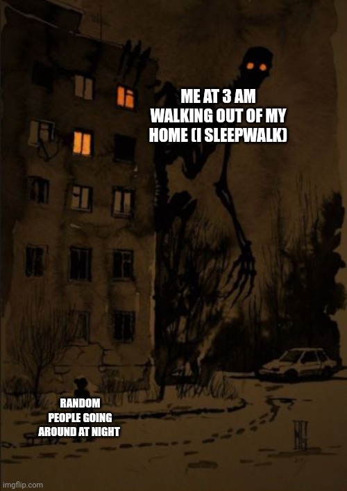 I do not sleepwalk, but thats how i look at night. Surely. Imgflip