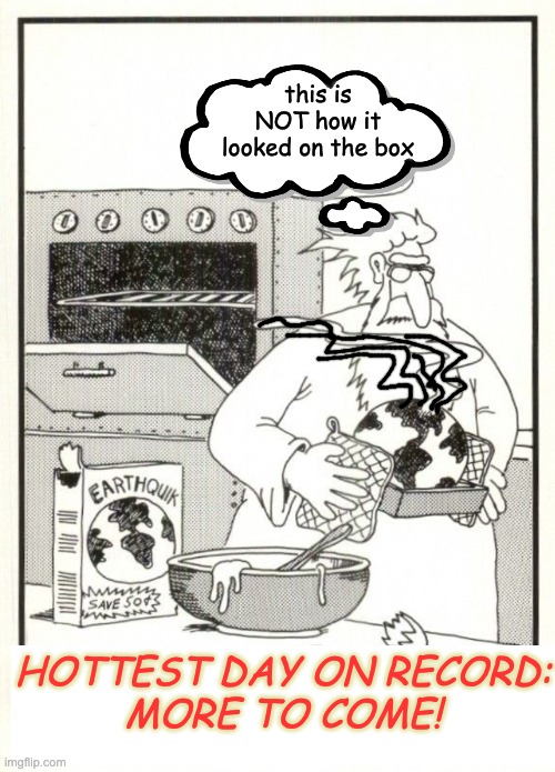 The hottest day in 125,000 years my "We're 1" foam finger is melting