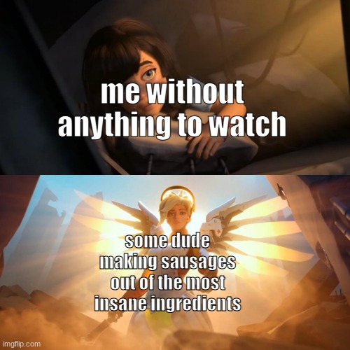 a smile lights up my face when he says "lets sausage" and makes the