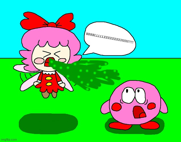 Ribbon almost vomits on Kirby Imgflip