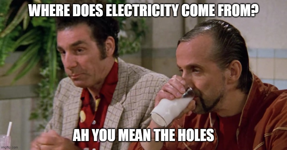 Slippery Pete Electricity Come From The Holes Imgflip