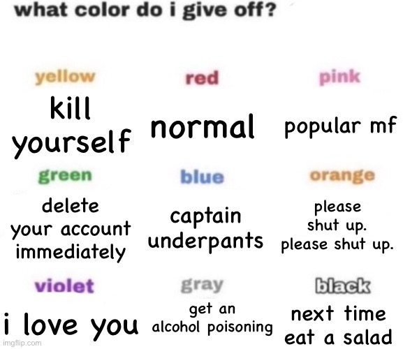what color do i give off blank Imgflip