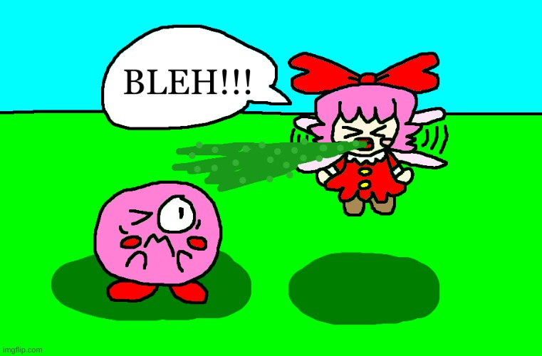 Ribbon pukes on Kirby (HAHAHA Edition) Imgflip