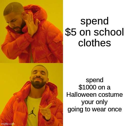 I always buy expensive halloween costumes and wear them once Imgflip