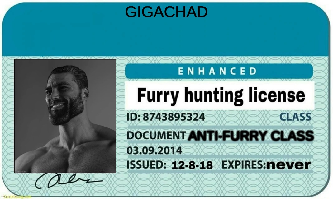 furry hunting license Imgflip