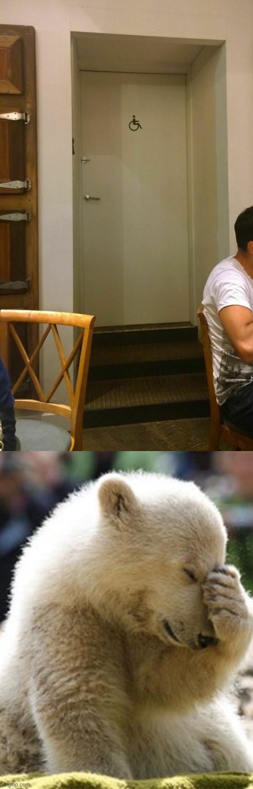 What even is the point of the bathroom being handicap if its got stairs