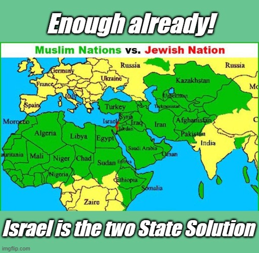Israel is about the same size as New Jersey, and people believe Israel should be made smaller