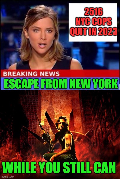 New York City is losing its police force as crime is getting worse. Congratulations Democrats