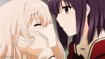 anime girls kissing - Imgflip