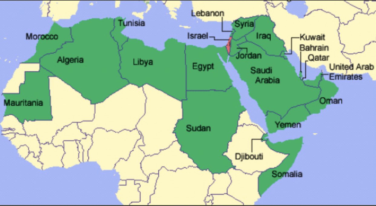 israel and arab world map Blank Template Imgflip