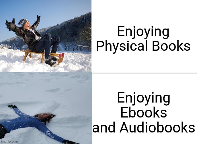 Physical Books vs Ebooks and Audiobooks Imgflip