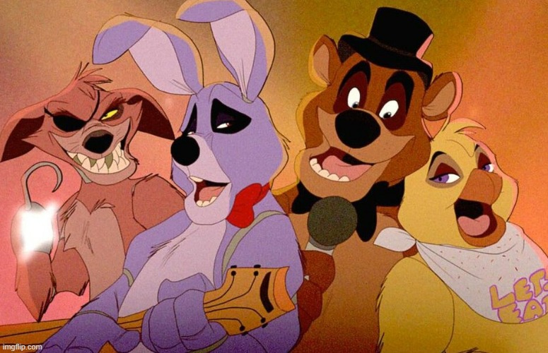 a nice art I found of the classic fnaf cast looking like classic disney