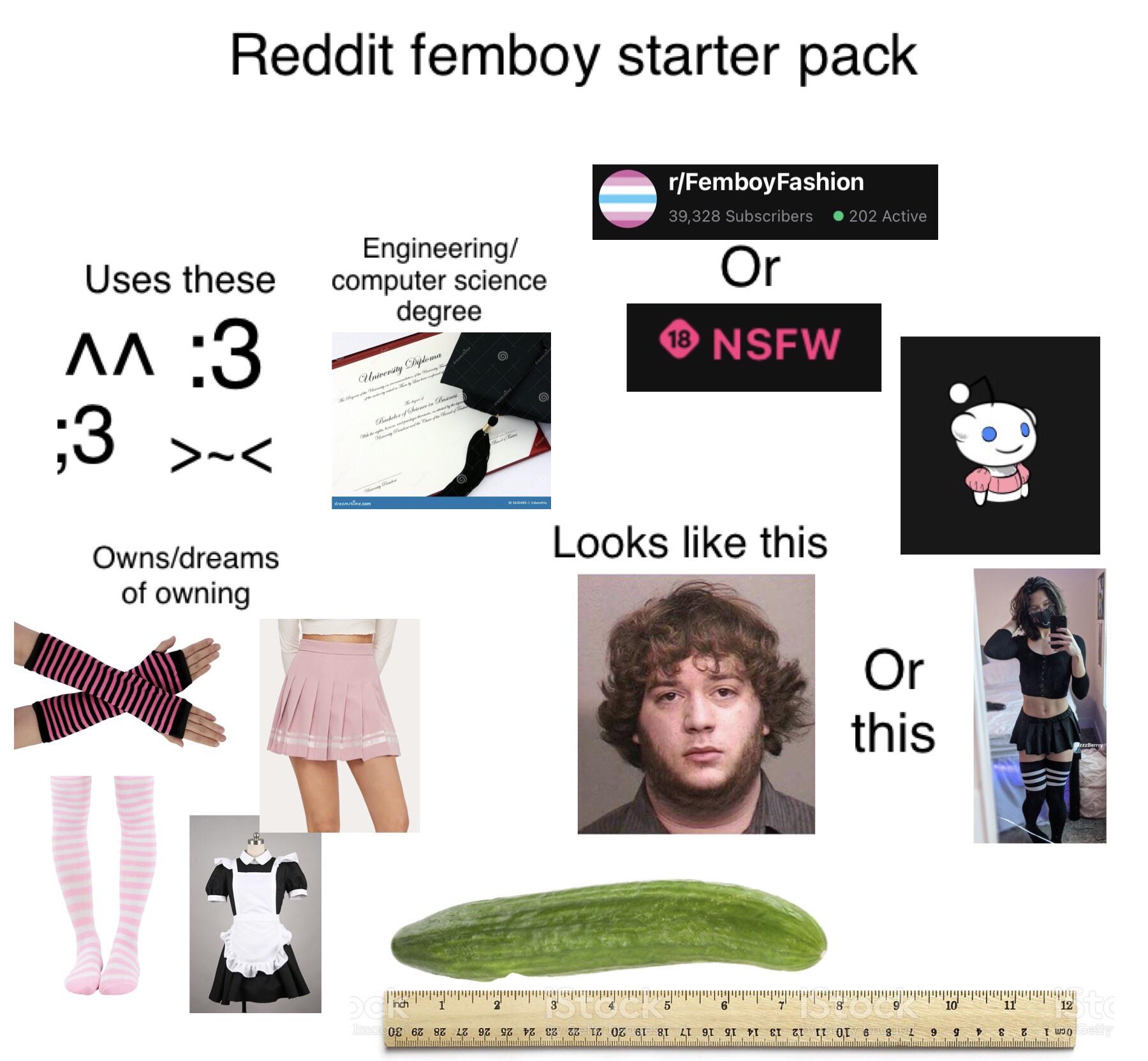 reddit femboy starter pack Blank Template Imgflip