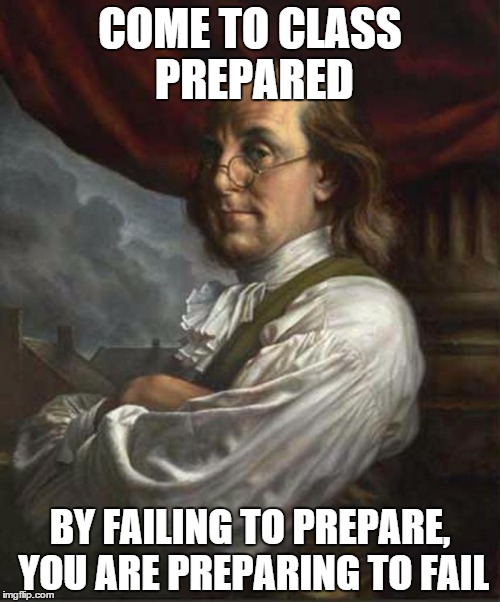 By failing to prepare, you are preparing to fail Imgflip