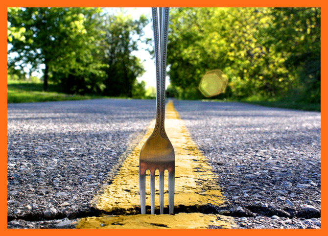 When you come to the fork in the road...SUCKERS will often take. Blank