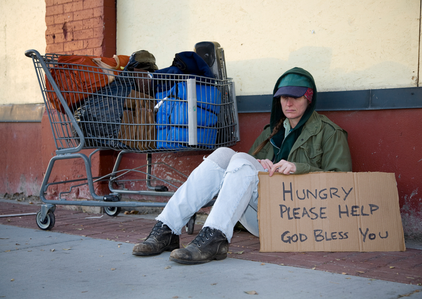 homeless woman with sign Blank Template Imgflip
