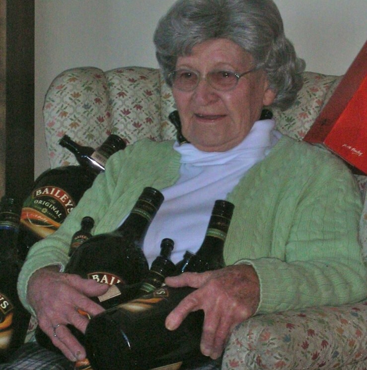 Old lady with booze bottles Blank Template Imgflip